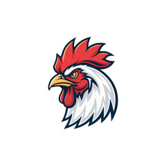 Chicken rooster head mascot Hen silhouette isolated on white background. Vibrant Rooster Logo Collection, chicken head. Chicken head design vector art, chicken animal vector illustration