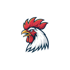 Chicken rooster head mascot Hen silhouette isolated on white background. Vibrant Rooster Logo Collection, chicken head. Chicken head design vector art, chicken animal vector illustration
