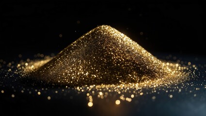 Sophisticated and rich luminous powder stack on a black canvas.