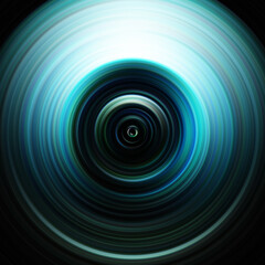 Colorful radial motion effect. Abstract rounded background. Color curves and sphere.