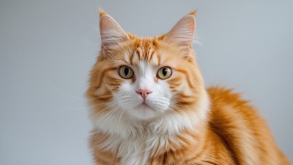 Obraz premium Adorable orange and white cat gazing at the camera.