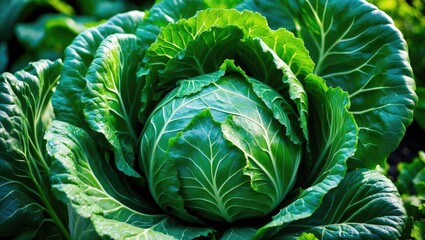 Obraz premium Cabbage head in the garden