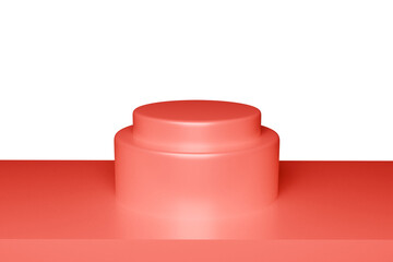 podium with red, 3D