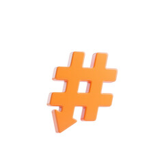 Fototapeta premium 3D trending arrow icon with hashtag base 