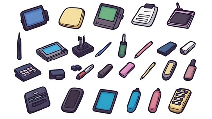 Assorted Digital and Stationery Tools for Creative Professionals