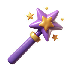 Fototapeta premium Unleash your inner wizard with this magical wand a symbol of dreams and fantasy with golden stars and smooth purple