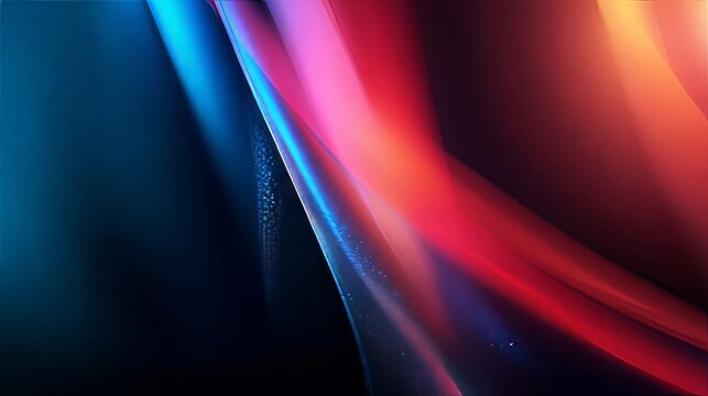 The gradient background is blue and red, with light and shadow on the left side of the screen. The lines in front have an abstract shape giving it a serse of technology