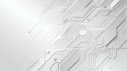 white abstract background geometric, light gray accents, minimalist, symbolizing technology, cyber security