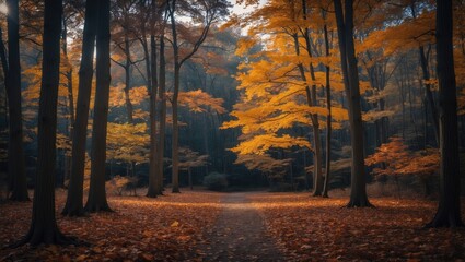 Fototapeta premium Autumnal Views from a Hiking Path