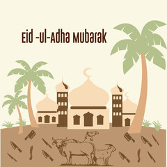 Eid ul adha mubarak Greetings Background. abstract Vector Illustration for greeting card, poster and banner design	