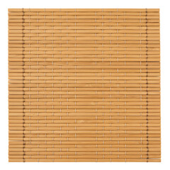 Obraz premium High-Resolution Image of a Natural Bamboo Placemat, Perfect for Asian Cuisine and Table Settings. Detailed Texture of Woven Bamboo Strips, Ideal for Culinary or Craft Backgrounds.
