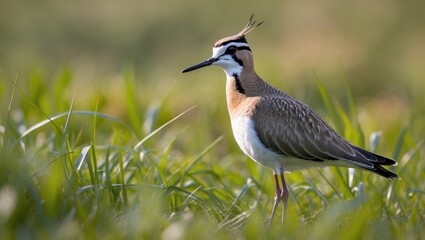 Naklejka premium Northern lapwing among the grass