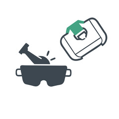 Fototapeta premium Safety gear icon set isolated transparent background