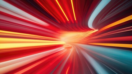 Obraz premium Abstract backdrop of red neon illuminated shapes. Vibrant lines.