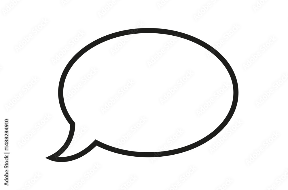 Poster speech bubble, speech balloon or chat bubble line art icon for apps and websites, vector 10 eps.