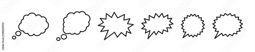Poster communication speech bubbles isolated on transparent background, vector 10 eps.