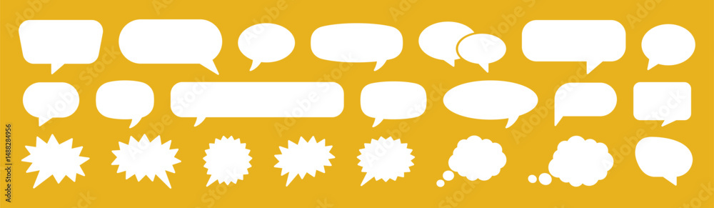 Poster speech bubbles set. speech bubbles blank isolated on white background. speech bubble comic signs. ve