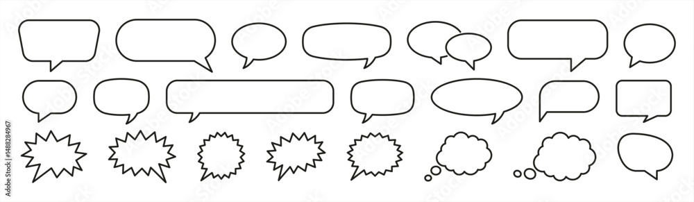 Poster Speech Bubble set. Talk bubble. Cloud speech bubbles collection. Vector 10 eps.