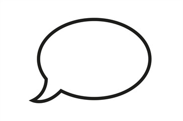 Speech bubble, speech balloon or chat bubble line art icon for apps and websites, vector 10 eps.