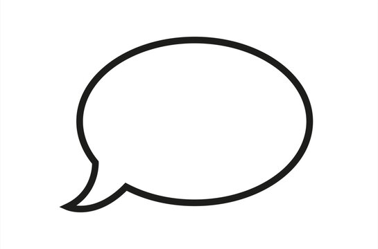 Speech bubble, speech balloon or chat bubble line art icon for apps and websites, vector 10 eps.