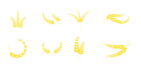 Wheat silhouette collection. Ear of wheat symbols. Wheat icon vector illustration.  eps 10