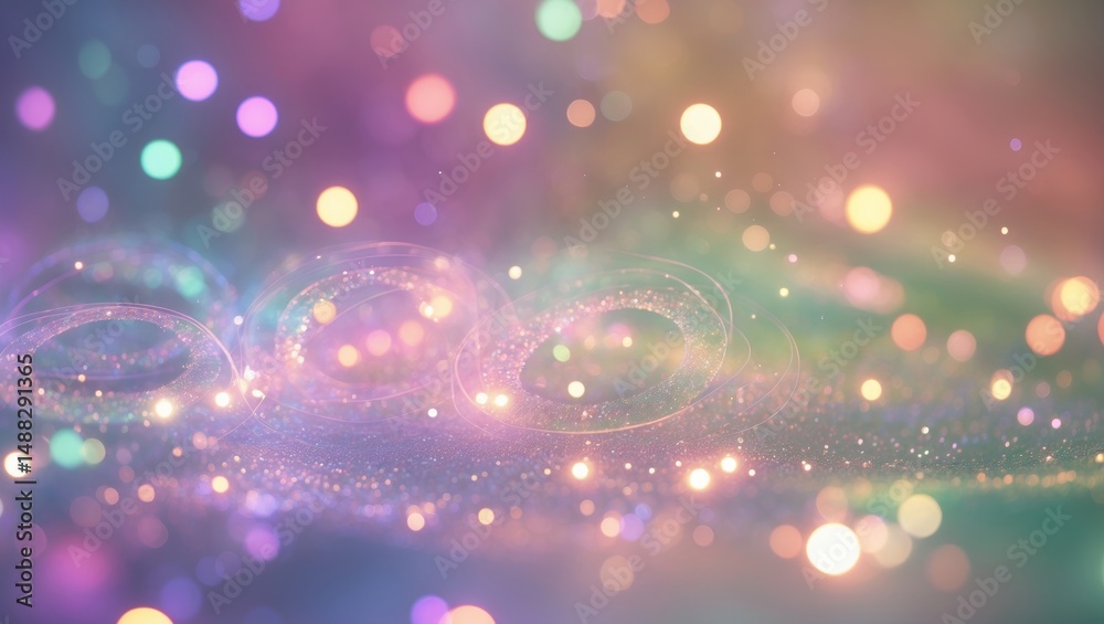 Poster Light with rainbow colors as a background element