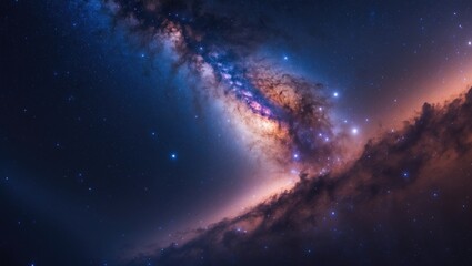 Fototapeta premium Galaxy of the Milky Way, celestial bodies, and the cosmos backdrop