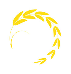 Gold wheat silhouette collection. Wheat or rice icon symbol vector illustration. eps 10 