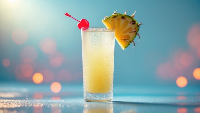 Delicious tropical refreshment on gorgeous sunny seaside