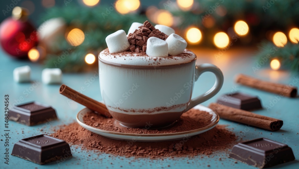 Poster Cocoa with fluffy marshmallows