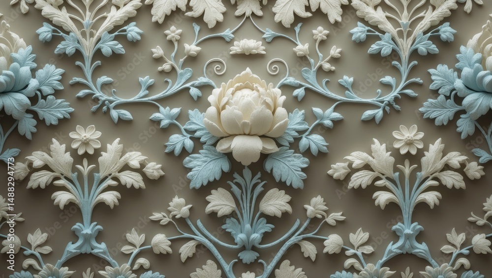 Poster seamlessly designed wallpaper showcasing classic patterns and textures