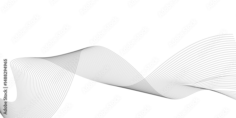 Poster abstract wavy curve lines background. abstract frequency sound wave lines and technology curve lines