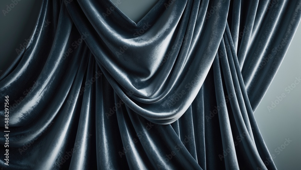 Poster velvet textured fabric backdrop with drapery frame in a top-down perspective