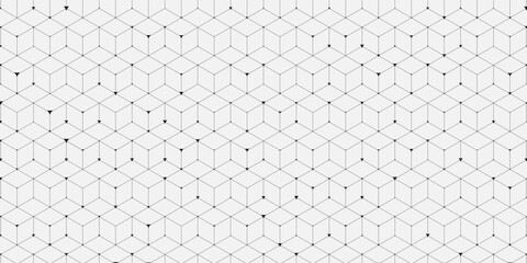 Vector seamless pattern. Modern stylish texture. Repeating geometric background with linear rhombus and triangles in nodes