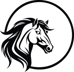 Luxurious Abstract Black Horse Logo Design. Usable For Business and Brand Company. Vector Logo Illustration.