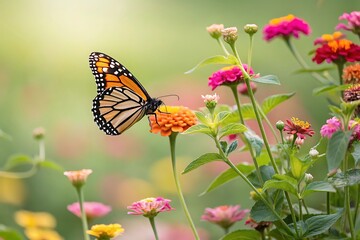 Obraz premium butterfly on flower Ai generate.