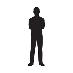 Male Business Man Silhouette Vector – Standing Man Icon for Character, Avatar, and Design Projects