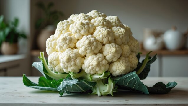 Store shelf featuring cauliflower vegetable with a close view of organic produce - Powered by Adobe