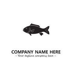 Fish silhouette logo company design vector illustration
