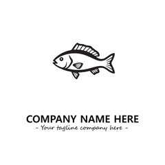 Fish silhouette logo company design vector illustration