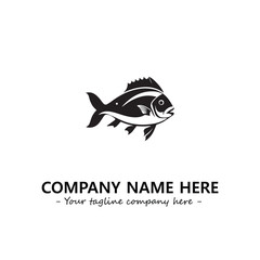 Fish silhouette logo company design vector illustration