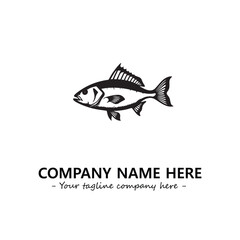 Fish silhouette logo company design vector illustration