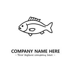 Fish silhouette logo company design vector illustration