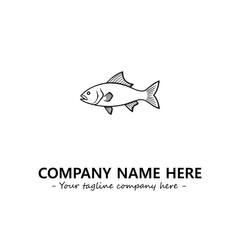 Fish silhouette logo company design vector illustration