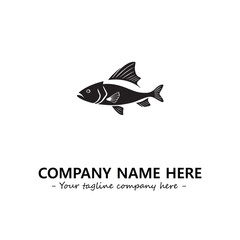 Fish silhouette logo company design vector illustration