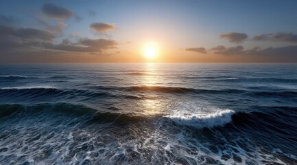 Obraz premium Serene Ocean Sunset View