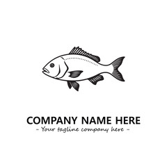 Fish silhouette logo company design vector illustration