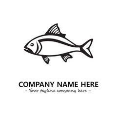 Fish silhouette logo company design vector illustration