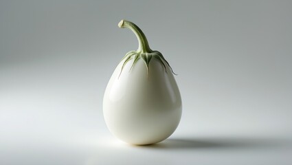Pure white eggplant fresh and isolated from the background