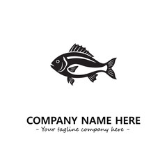 Fish silhouette logo company design vector illustration